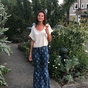 Free people printed flare jean